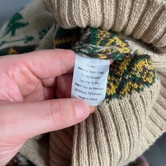 NWT Kiel James Patrick Cozy Cabin Sweater Dress Medium Moose Winter Holidays New - Picture 6 of 7